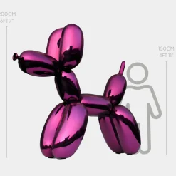 Balloon Dog 200cm Purple Metal Garden Sculpture