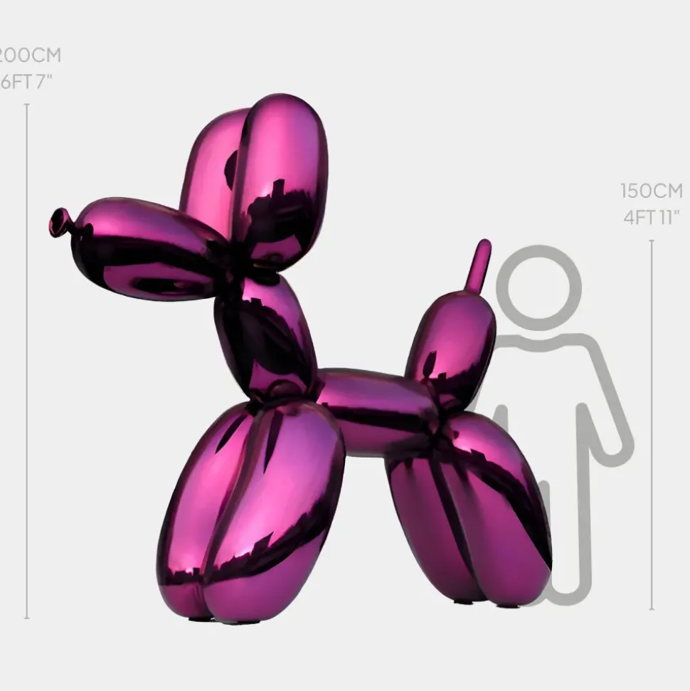Balloon Dog 200cm Purple Metal Garden Sculpture