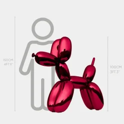 Balloon Dog 100cm Red Fibreglass Indoor Sculpture