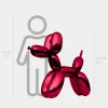 Balloon Dog 100cm Red Metal Garden Sculpture