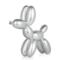Balloon Dog 27cm Silver Resin Indoor Sculpture