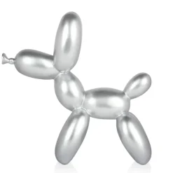 Balloon Dog 27cm Silver Resin Indoor Sculpture