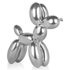 Balloon Dog 46cm Silver Resin Indoor Sculpture