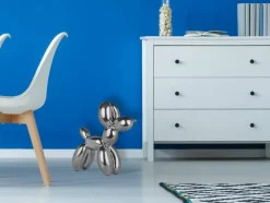 Balloon Dog 46cm Silver Resin Indoor Sculpture