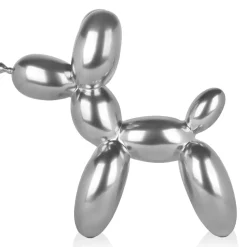 Balloon Dog 46cm Silver Resin Indoor Sculpture