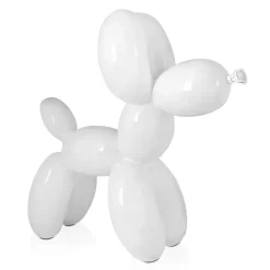 Balloon Dog 46cm White Resin Indoor Sculpture