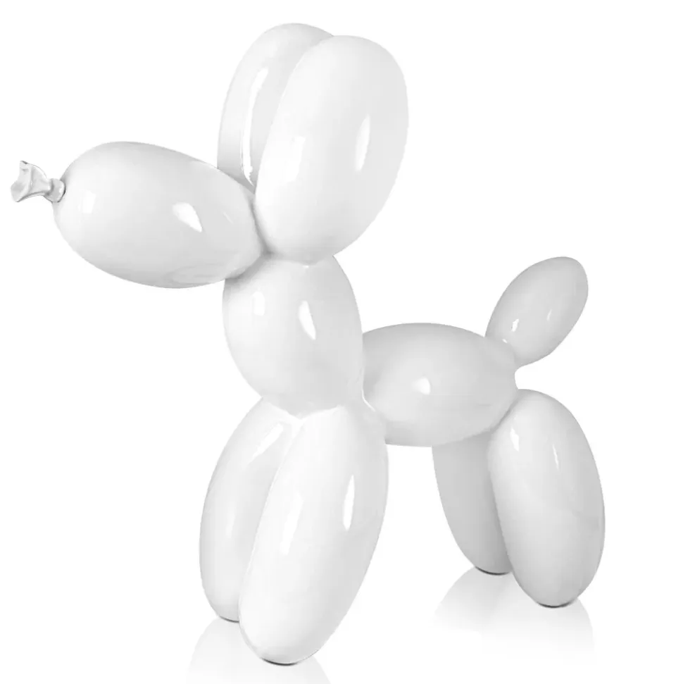 Balloon Dog 46cm White Resin Indoor Sculpture