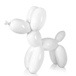 Balloon Dog 27cm White Resin Indoor Sculpture