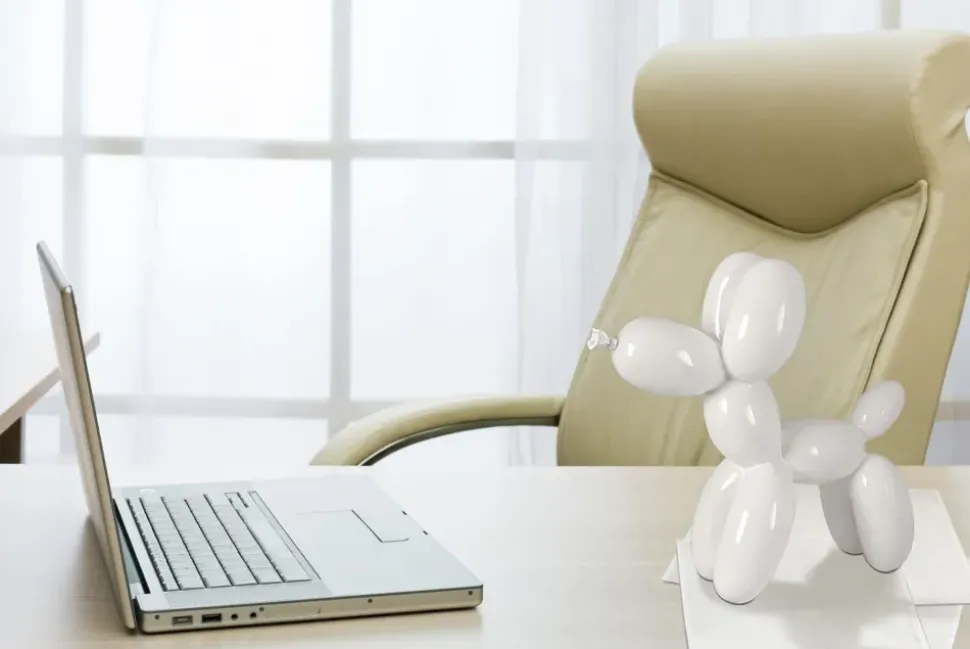 Balloon Dog 27cm White Resin Indoor Sculpture