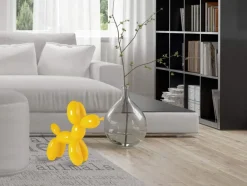 Balloon Dog 46cm Yellow Resin Indoor Sculpture