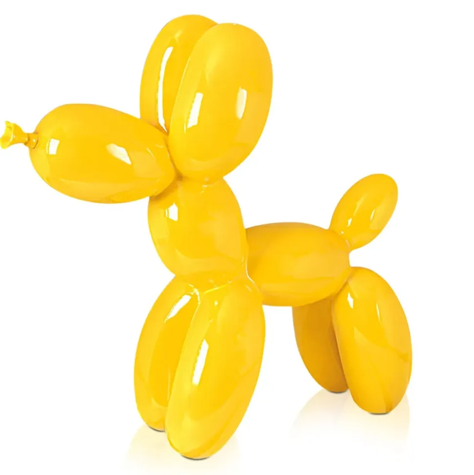 Balloon Dog 46cm Yellow Resin Indoor Sculpture
