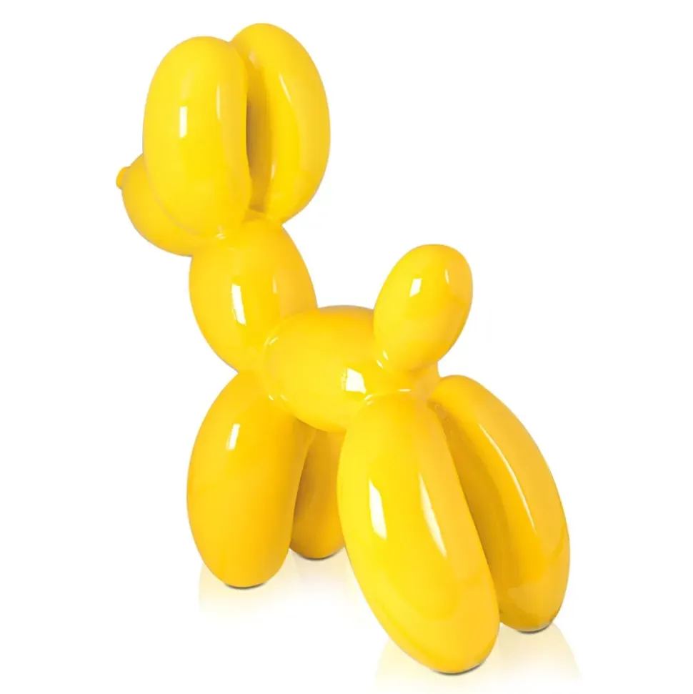 Balloon Dog 46cm Yellow Resin Indoor Sculpture