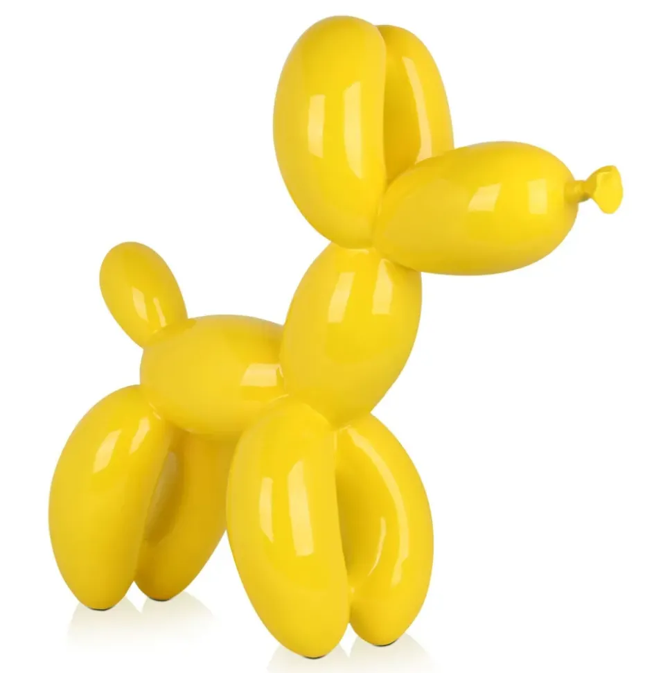 Balloon Dog 62cm Yellow Resin Indoor Sculpture