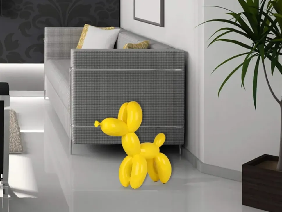 Balloon Dog 62cm Yellow Resin Indoor Sculpture