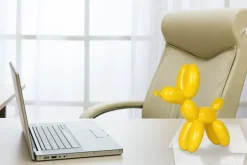 Balloon Dog 27cm Yellow Resin Indoor Sculpture