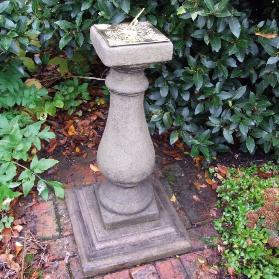 Baluster Brass Stone Garden Sundial