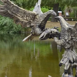 Battle of Eagles Bronze Metal Garden Statue
