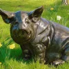 Big Pig Bronze Metal Garden Statue