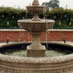 Blenheim Double Tier 2m Stone Water Fountain Feature