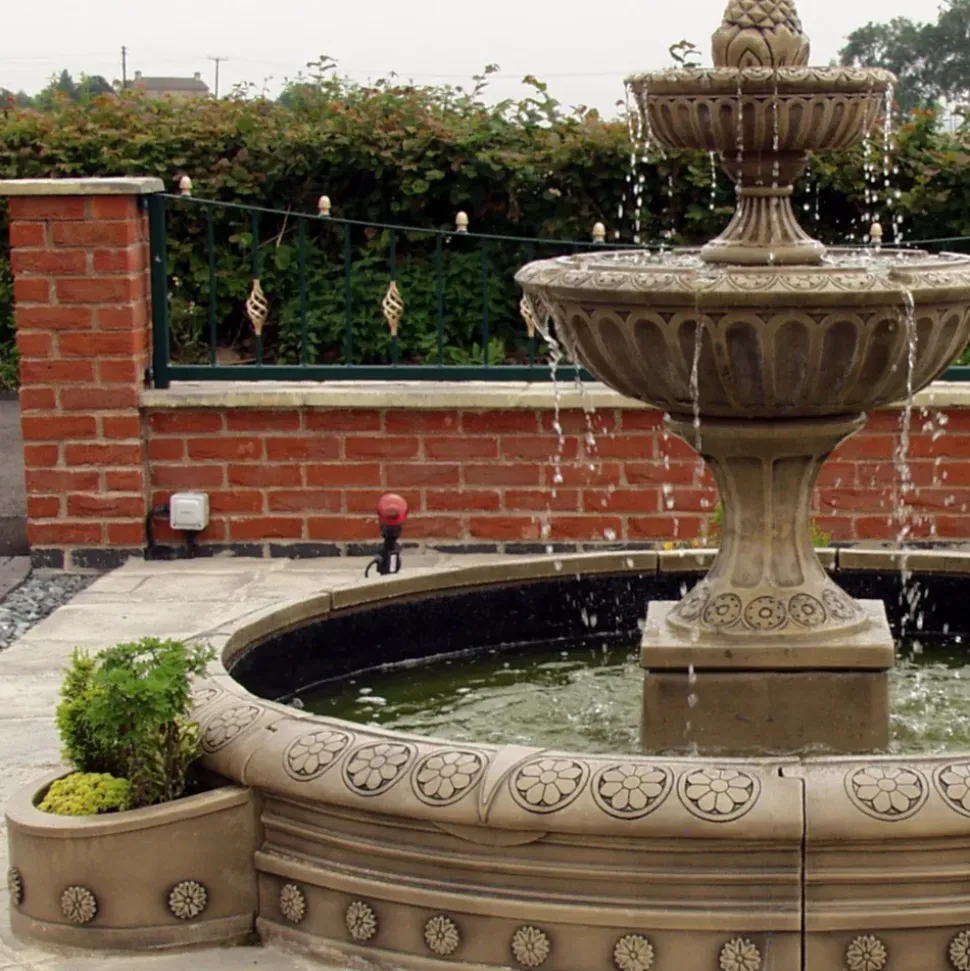Blenheim Double Tier 2m Stone Water Fountain Feature