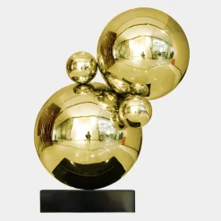Bubble Bobble 55cm Gold Metal Indoor Sculpture
