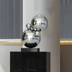 Bubble Bobble 55cm Silver Metal Indoor Sculpture