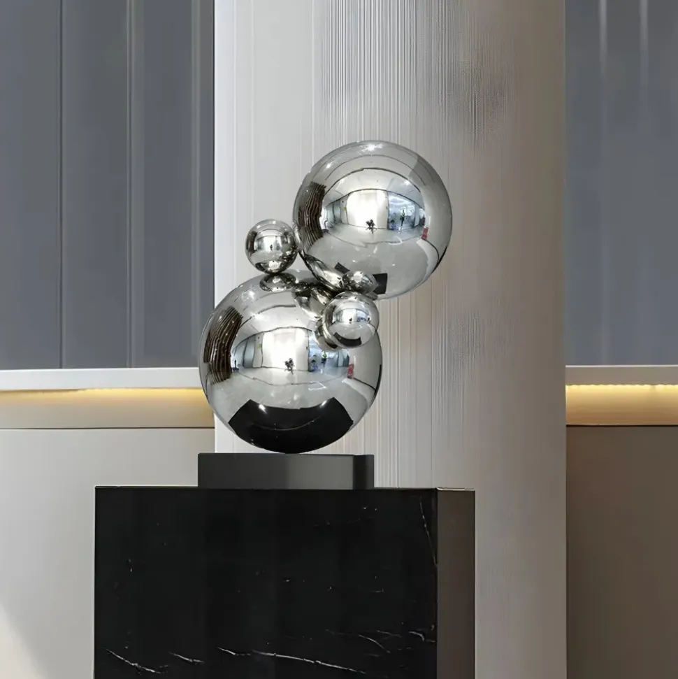 Bubble Bobble 55cm Silver Metal Indoor Sculpture