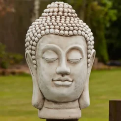 Buddha Head Bust Stone Garden Ornament