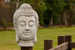 Buddha Head Bust Stone Garden Ornament