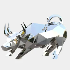 Bull 120cm Geometric Metal Garden Sculpture