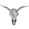 Bull Skull 61cm Silver Metal Wall Sculpture