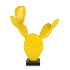 Cactus Bloom 41cm Yellow Resin Indoor Sculpture