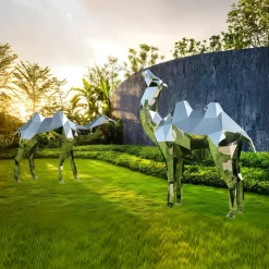 Camel 210cm Geometric Metal Garden Sculpture