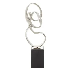 Celestial Loop 46cm Silver Metal Indoor Sculpture