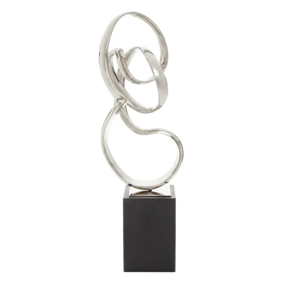 Celestial Loop 46cm Silver Metal Indoor Sculpture