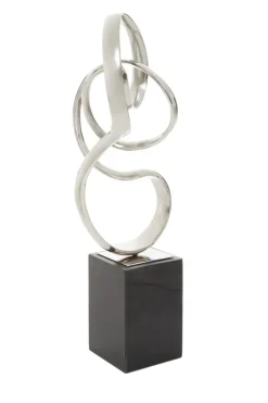 Celestial Loop 46cm Silver Metal Indoor Sculpture