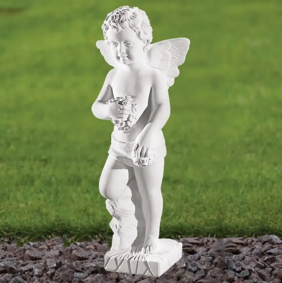 Cherub 44cm Marble Resin Garden Statue