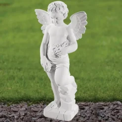 Cherub 60cm Marble Resin Garden Statue