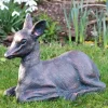 Classic Fawn 30cm Bronze Metal Garden Statue