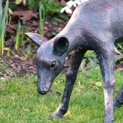 Classic Fawn 41cm Bronze Metal Garden Statue