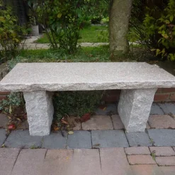 Classic Natural Granite Pink Stone Garden Bench