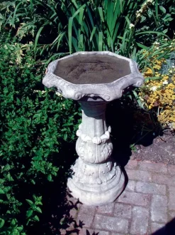 Classic Ornate Stone Garden Birdbath