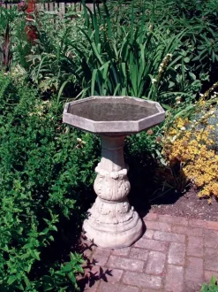 Classic Plain Stone Garden Birdbath