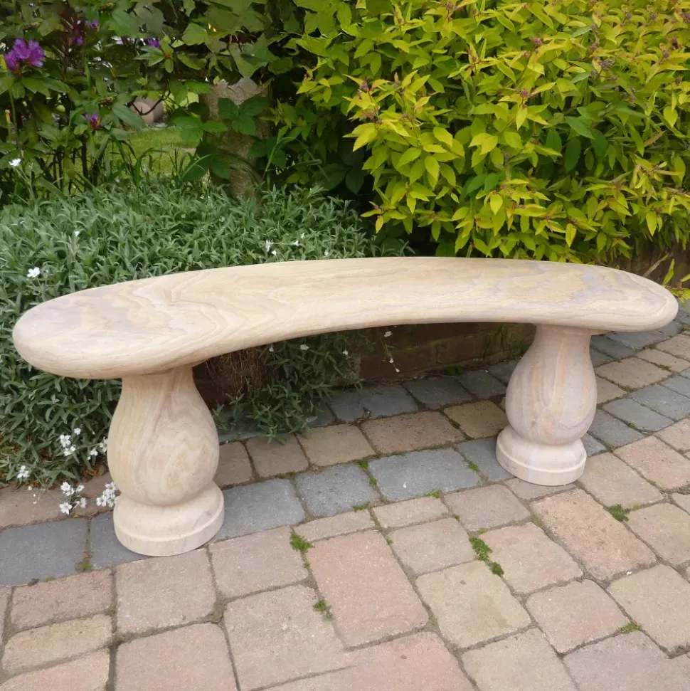 Classic Polished Rainbow Sandstone Garden Bench