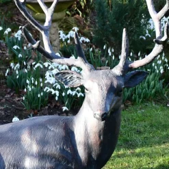 Classic Stag 84cm Bronze Metal Garden Statue
