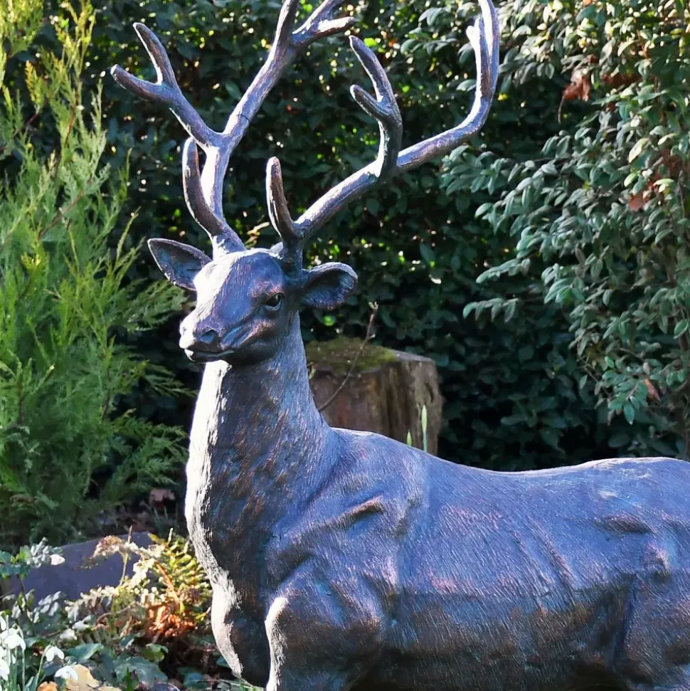 Classic Stag 143cm Bronze Metal Garden Statue