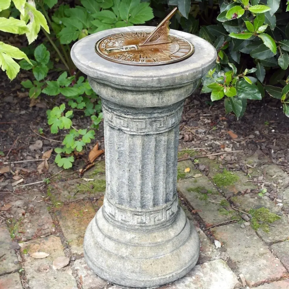 Classical Aged Brass Stone Garden Sundial