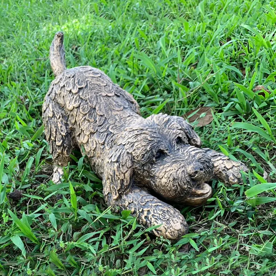 Cockapoo 29cm Bronze Resin Garden Ornament