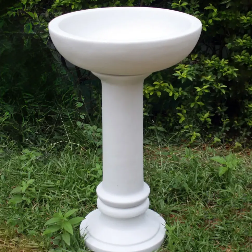 Coniston Modern Marble Resin Garden Birdbath
