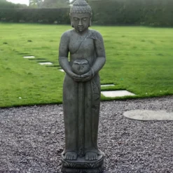 Contemplation Standing Buddha Stone Garden Statue